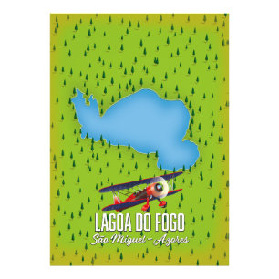 Lagoa do Fogo São Miguel Azores map Photo Print
