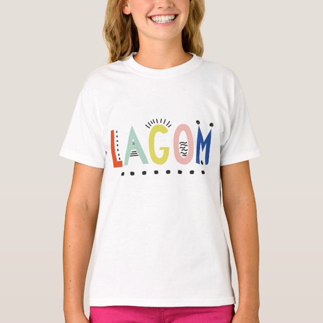 Lagom Colours Girls' T-Shirt (Front)