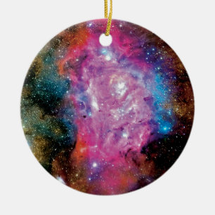 Lagoon Emission Nebula Interstellar Cloud Photo Ceramic Tree Decoration
