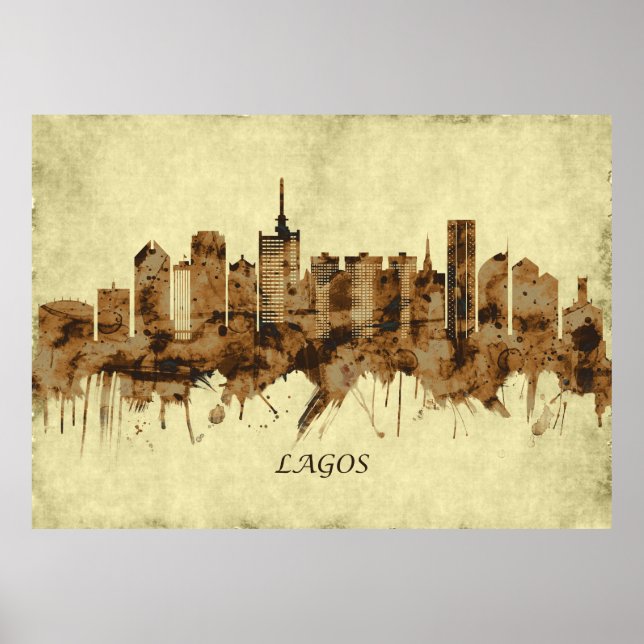 Lagos Nigeria Cityscape Poster (Front)
