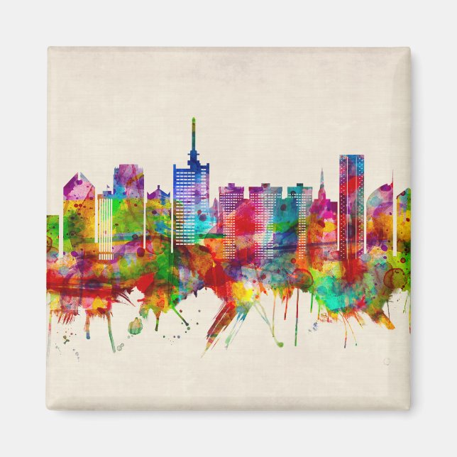 Lagos Nigeria Skyline Magnet (Front)