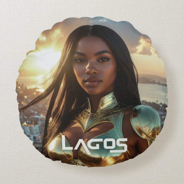 LAGOS - NIGERIA - SUPERHERO ROUND CUSHION (Front)