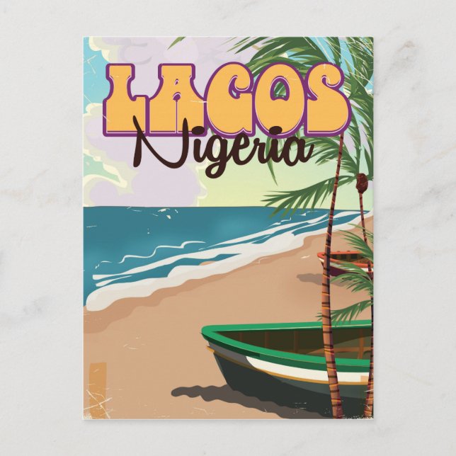 Lagos, Nigeria vintage travel poster Postcard (Front)