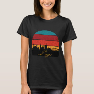 Lagos Skyline Retro Sunset Travel T-Shirt