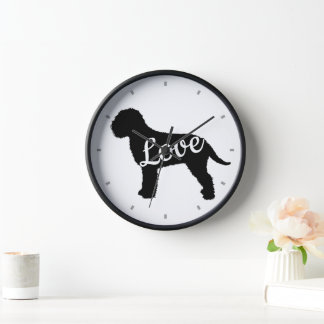 Lagotto Love Black Clock