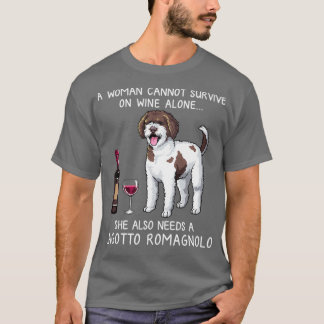 Lagotto Romagnolo and wine Funny dog T-Shirt