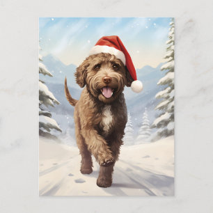 Lagotto Romagnolo Christmas Holiday Postcard