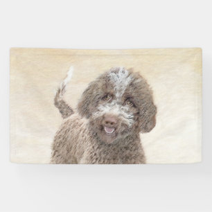 Lagotto Romagnolo Painting - Cute Original Dog Art Banner