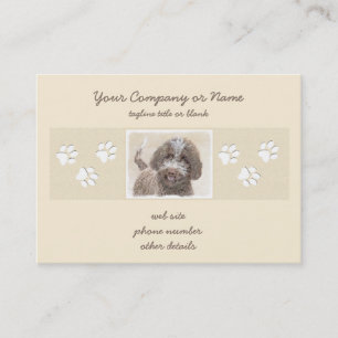Lagotto Romagnolo Painting - Cute Original Dog Art Business Card