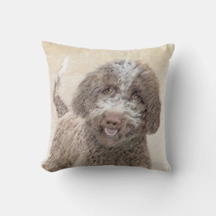 Lagotto Romagnolo Painting - Cute Original Dog Art Cushion