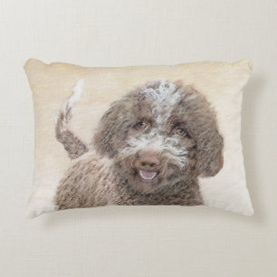 Lagotto Romagnolo Painting - Cute Original Dog Art Decorative Cushion