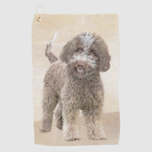 Lagotto Romagnolo Painting - Cute Original Dog Art Golf Towel