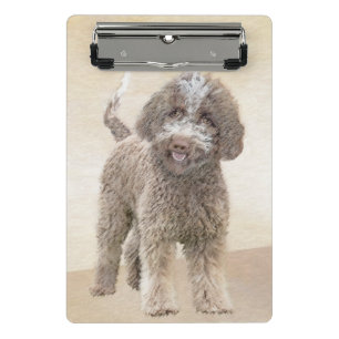 Lagotto Romagnolo Painting - Cute Original Dog Art Mini Clipboard