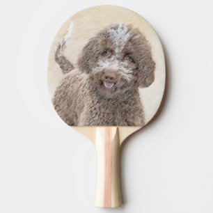 Lagotto Romagnolo Painting - Cute Original Dog Art Ping Pong Paddle