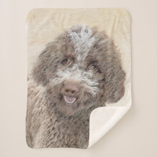 Lagotto Romagnolo Painting - Cute Original Dog Art Sherpa Blanket