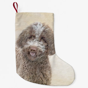 Lagotto Romagnolo Painting - Cute Original Dog Art Small Christmas Stocking