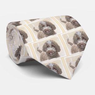 Lagotto Romagnolo Painting - Cute Original Dog Art Tie