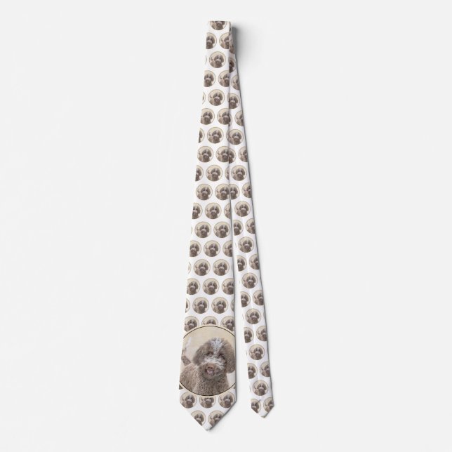 Lagotto Romagnolo Painting - Cute Original Dog Art Tie (Front)