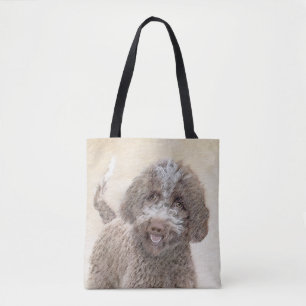 Lagotto Romagnolo Painting - Cute Original Dog Art Tote Bag