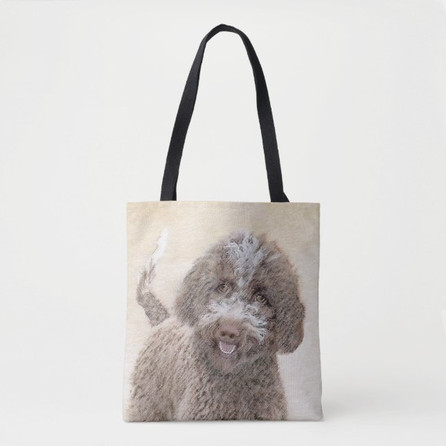 Lagotto Romagnolo Painting - Cute Original Dog Art Tote Bag (Front)