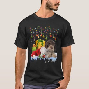 Lagotto Romagnolo Santa Hat Christmas Lights Xmas T-Shirt