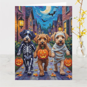 Lagotto Romagnolo Trick-or-Treating Halloween Card