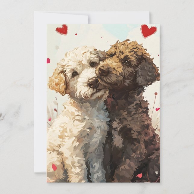 Lagotto romagnolo Valentine's day  Holiday Card (Front)