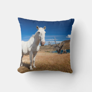 Laguna Azul, landscape with horses Cushion