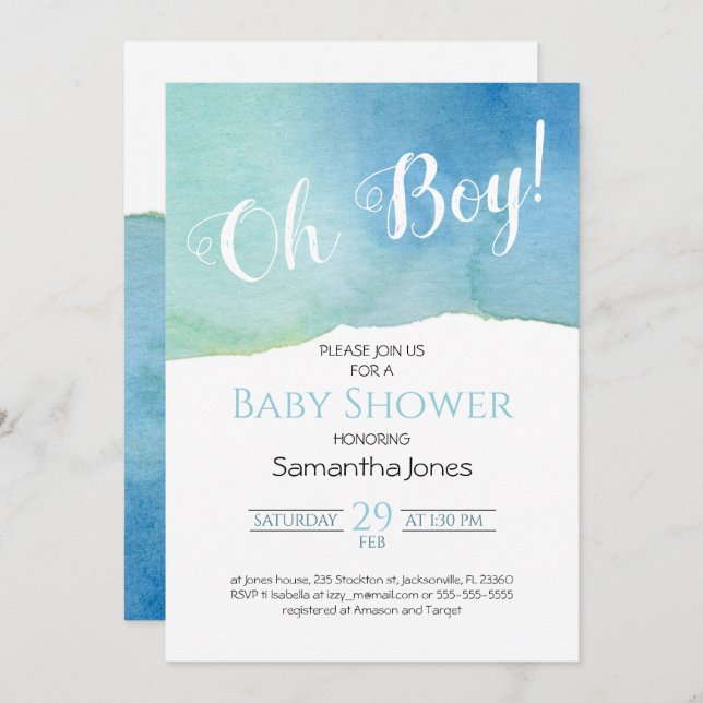 Laguna Baby Shower Invitation (Front/Back)