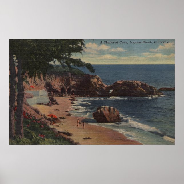 Laguna Beach, CA - Sheltered Cove on Coast Poster (Front)