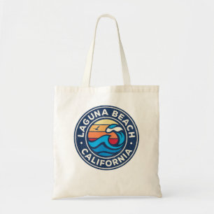 Laguna Beach California CA Vintage Nautical Waves Tote Bag