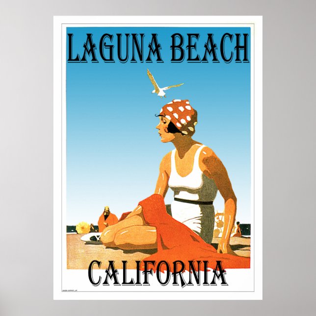 Laguna Beach California Retro Beach 1920s Poster (Front)