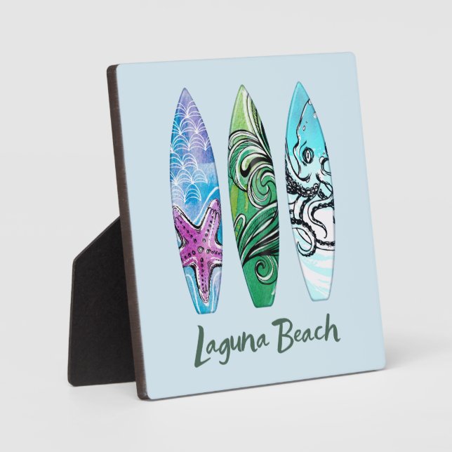 Laguna Beach California Surfboards  Plaque (Front)