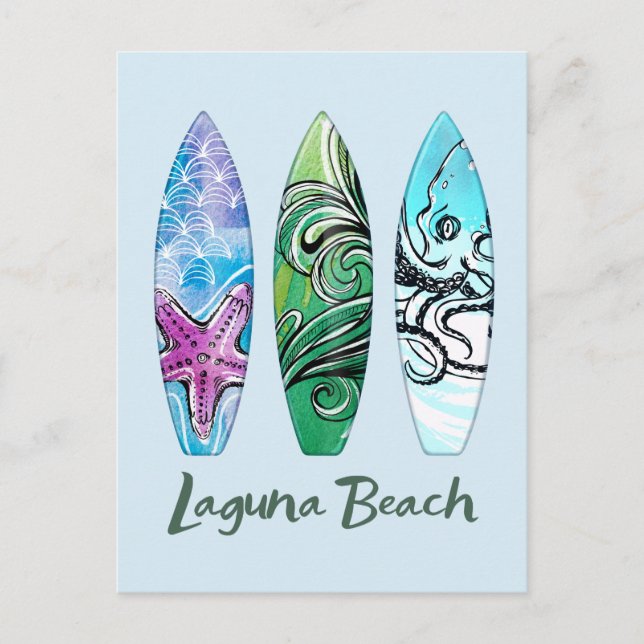 Laguna Beach California Surfboards  Postcard (Front)
