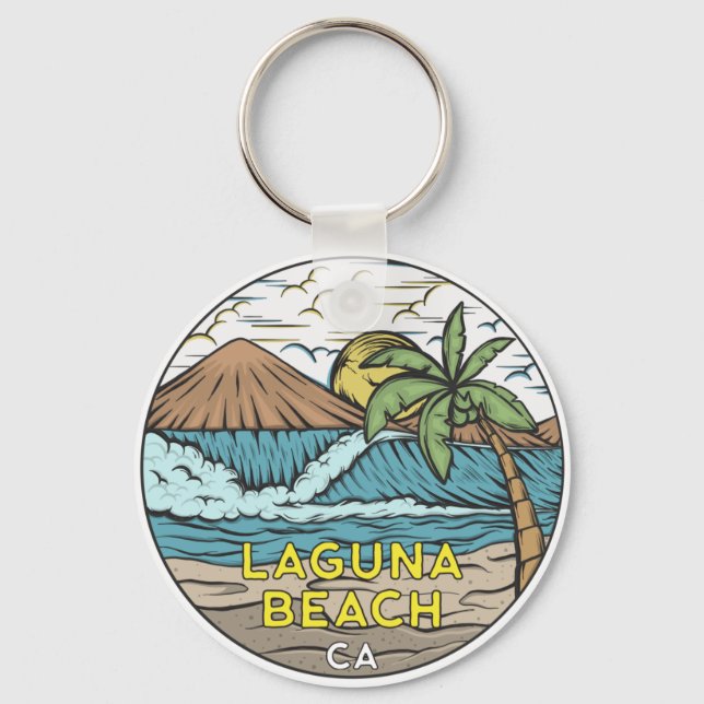 Laguna Beach California Vintage Key Ring (Front)
