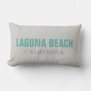 Laguna Beach Grey California Throw Pillow