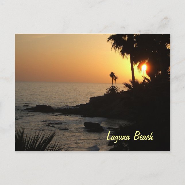 Laguna Beach ocean sunset postcard (Front)