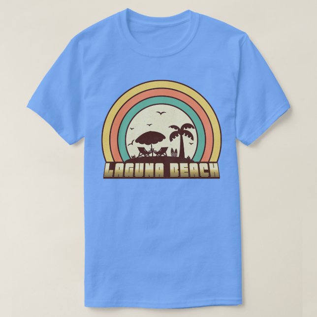 Laguna Beach Retro Sunset Style T-Shirt (Design Front)
