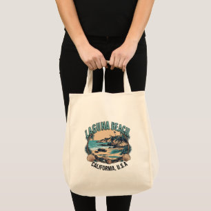 Laguna Beach Retro Vignette Tote Bag