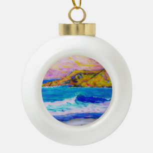 laguna beach splash ceramic ball christmas ornament