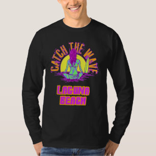 Laguna Beach Surfing Vaporwave Aesthetic Beach Wav T-Shirt
