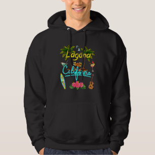 Laguna California Beach Summer Palm Surf Sun Set P Hoodie
