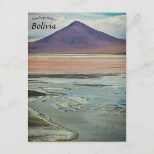 Laguna Colorada Pink Lake Uyuni Bolivia Postcard