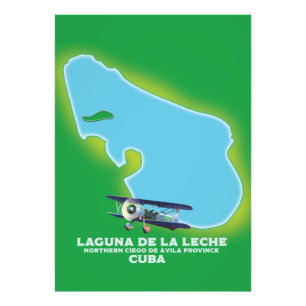 Laguna de la Leche Cuba lake map Photo Print