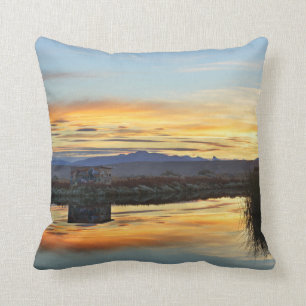 Laguna Nimez Sunset, El Calafate, Argentina Cushion