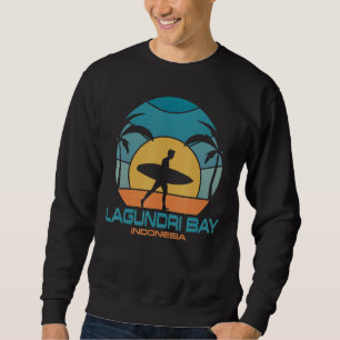 Lagundri Bay Surfing Beach Retro Surfing Summer Va Sweatshirt