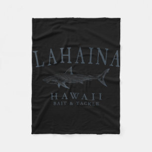 Lahaina hawaii shark vintage slate art fishing fleece blanket