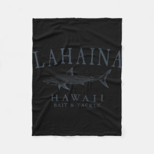 Lahaina hawaii shark vintage slate art fishing fleece blanket