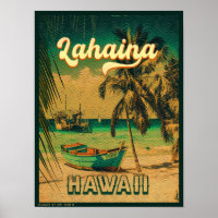 Lahaina Maui Hawaii Retro Sunset Souvenir 1950s