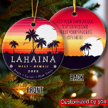 Lahaina Maui Hawaii Retro Sunset Souvenirs 60s Ceramic Tree Decoration<br><div class="desc">Lahaina retro beach design for vacation. Lahaina Hawaii island Vintage souvenir for travel to Hawaii island. Lahaina beach artwork for Hawaii vacationers and backpackers. Lahaina retro souvenir. Design for backpackers and travel to Hawaii . island with beach Vintage souvenir for seaside vacationers. - You can personalise the template by adding...</div>